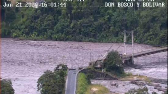 Las luvias provocaron la crecida del río Upano, en Morona Santiago, este 21 de junio.