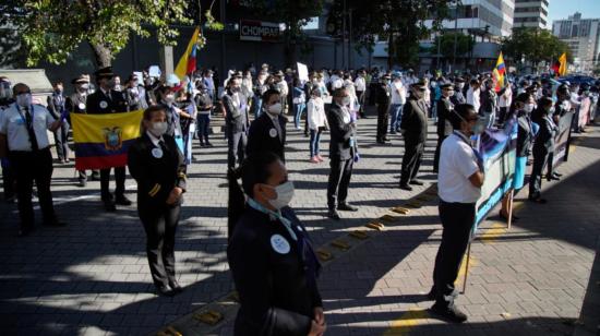 Trabajadores de Tame protestaron en contra de la liquidación de la aerolínea, 22 de mayo de 2020.