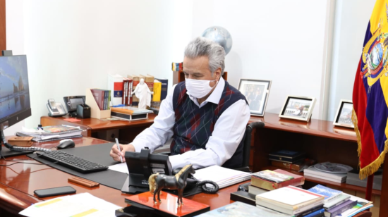 El presidente Lenín Moreno en su despacho, en Carondelet, el pasado 16 de junio de 2020.