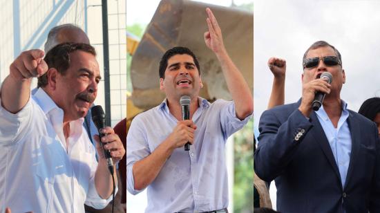 Jaime Nebot, Otto Sonnenholzner y Rafael Correa, los "no candidatos" a la Presidencia.