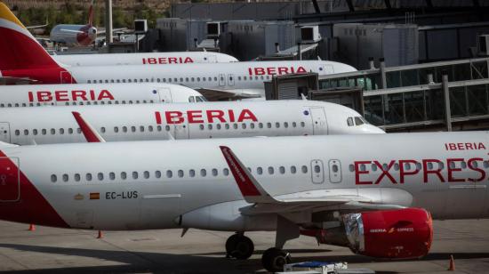 La aerolínea Iberia reanudó sus vuelos entre Quito y Madrid, 4 de julio de 2020.