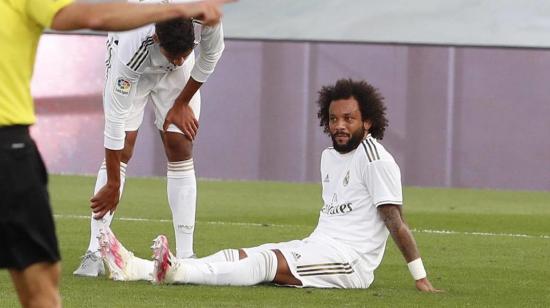 Marcelo, durante el partido del Madrid frente a Eibar, el 15 de junio de 2020, en el estadio Alfredo Di Stéfano.