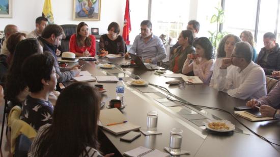 Fotografía de la reunión entre autoridades del Ministerio de Cultura y miembros de la  Coalición por la Defensa del Patrimonio, el pasado 14 de febrero.