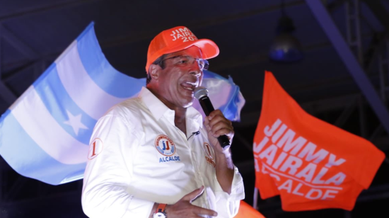 El exprefecto del Guayas, Jimmy Jairala, durante la campaña electoral para los comicios seccionales de 2019.