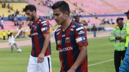 Saritama, después de un partido frente a Barcelona SC, en Quito, en octubre de 2015.