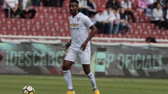 Jefferson Orejuela, durante un partido por el campeonato nacional en Liga de Quito, en 2018.