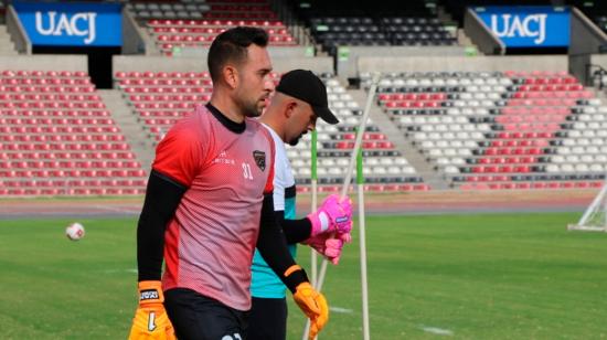 Portero del Juárez FC en su entrenamiento del 20 de julio.