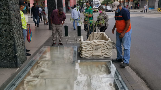 Así lucía el monumento Raíces de Luz Eterna este 28 de julio de 2020.