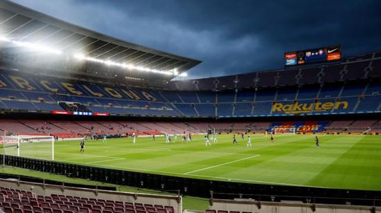 Vista del Camp Nou en el partido entre el Barcelona y el Osasuna, el 16 de julio de 2020.