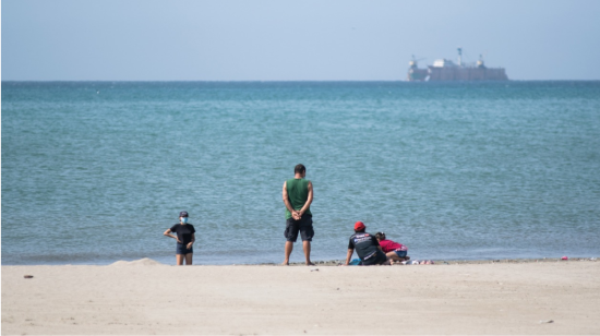 La playa de Manta el pasado 5 de agosto de 2020.