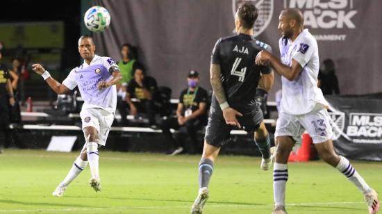 El portugués Nani, antes de marcar el primer gol de Orlando City, el jueves 6 de agosto de 2020.