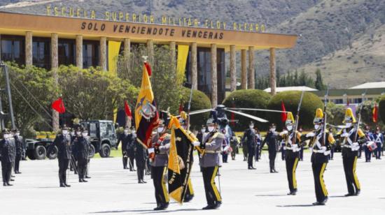 Militares en la ceremonia de conmemoración del Primer Grito de Independencia, el 10 de agosto de 2020.