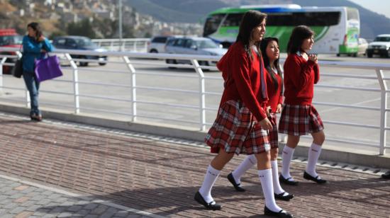 Estudiantes del colegio María Angélica Idrobo, el  17 de septiembre de 2014.