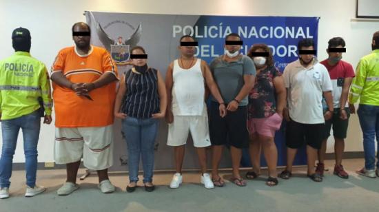 Integrantes de la banda que fue desarticulada en la cárcel de Guayaquil el 15 de agosto de 2020.