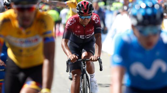 Jhonatan Narváez durante su participación en la tercera etapa del Tour de Valonia, el martes 18 de agosto de 2020.