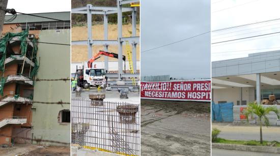 Manta, Bahía, Pedernales y Chone. Los cuatro hospitales que ofrecieron construirse en Manabí tras el terremoto de 2016 siguen pendientes.