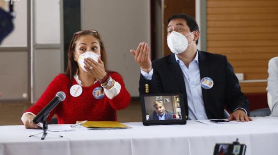 Pierina Correa y Andrés Arauz en Quito, el 1 de septiembre de 2020.