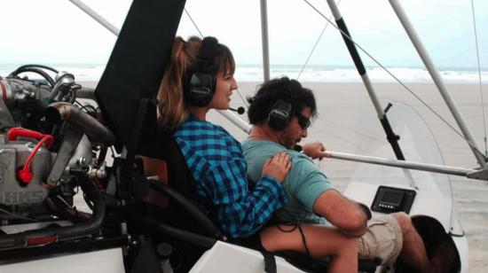 Gabriela Villalba junto a su padre Juan Carlos Villalba. 