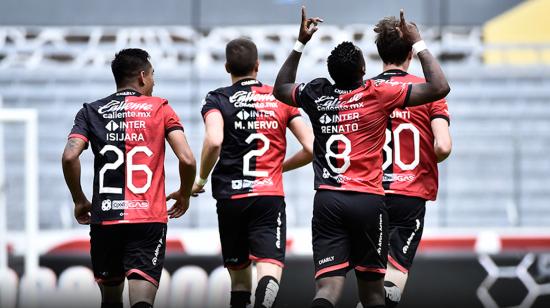 El ecuatoriano Renato Ibarra celebra su gol con Atlas, el sábado 12 de septiembre de 2020.