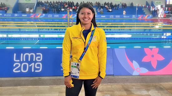 La pentatleta Marcela Cuaspud en los Juegos Panamericanos de Lima 2019.