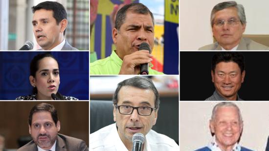 Walter Solís, Viviana Bonilla, Christian Viteri, Rafael Correa, Vinicio Alvarado, Rafael Córdova, Mateo Choi y William Philips.