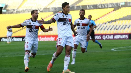 Pedro, jugador de Flamengo, celebra el 0-1 frente a Barcelona, el martes 22 de septiembre de 2020 por Copa Libertadores.