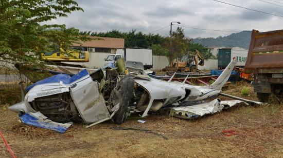 La avioneta accidentada que usó Salcedo para fugarse 
permanece en la bodega de la Policía, desde el 9 de julio de 2020.