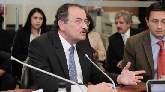 El excontralor del Estado, Carlos Pólit, en una comparecencia ante una comisión de la Asamblea, el 13 de abril de 2016.