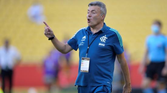 El entrenador de Flamengo, durante el partido ante Barcelona, en Guayaquil, el 22 de septiembre de 2020.