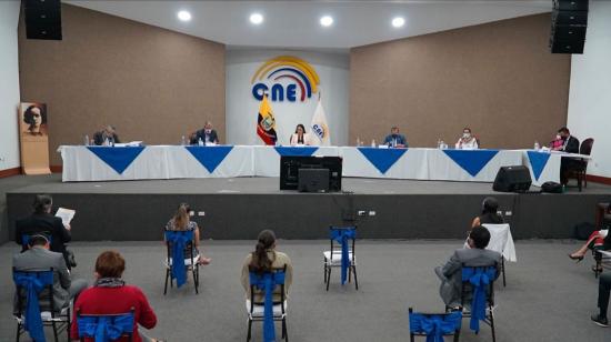 El Pleno del Consejo Nacional Electoral (CNE), en una sesión del 23 de septiembre de 2020.