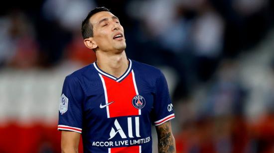 Ángel Di María durante el partido de fútbol de la Liga francesa entre Paris Saint Germain y FC Metz, en París, Francia, el 16 de septiembre de 2020.