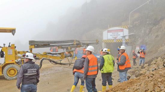 Trabajadores del proyecto Río Blanco durante sus actividades cuando la mina estaba activa, el 26 de abril de 2018. 