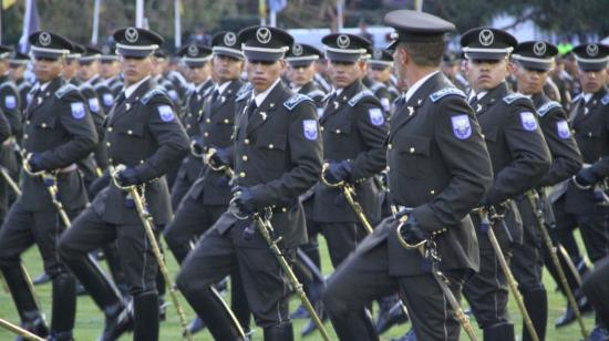 Cadetes de la Policía Nacional, el 2 de febrero de 2020. 