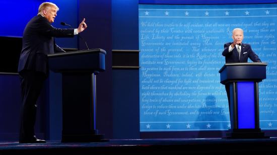 El republicano Donald Trump junto al demócrata Joe Biden durante el debate presidencial, el 29 de septiembre de 2020.