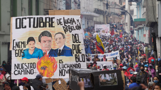 La marcha de protesta contra el Gobierno que se realizó este 1 de octubre de 2020 en Quito.