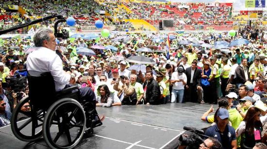 Lenín Moreno durante la convención de AP en la que se aprobó su candidatura presidencial, el 1 de octubre de 2016.