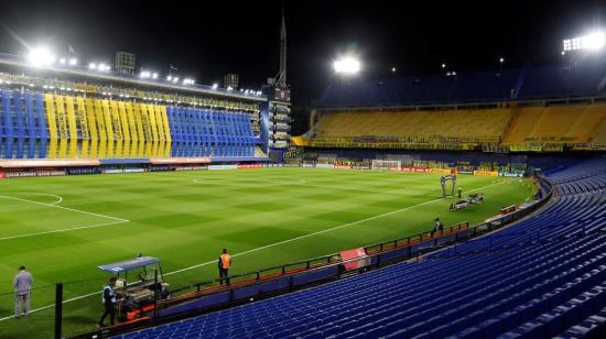 Vista panorámica de La Bombonera antes del partido entre Boca y Libertad, el 29 de septiembre de 2020.