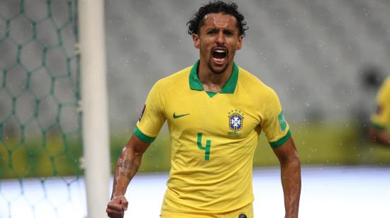 Marquinhos festeja su gol ante Bolivia, este viernes 9 de octubre de 2020, en Brasil.