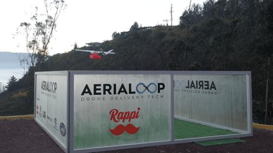 Puerto de embarque de los drones de Rappi, en Quito.