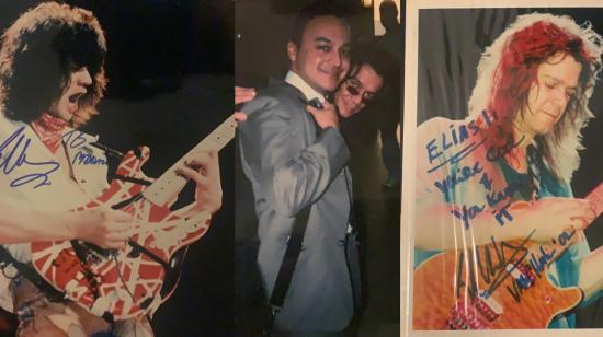 Las imágenes que Van Halen le autografió y la fotografía que se tomaron en Nueva York. Elias Maguez tiene algunas historias para contar sobre el legendario guitarrista.