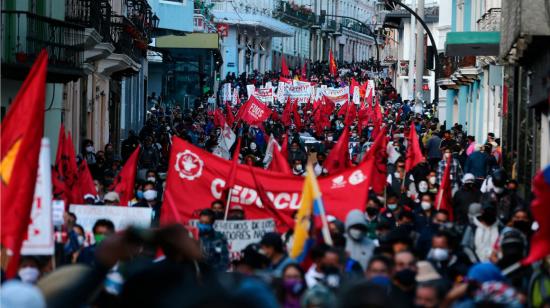 En Ecuador se realizó una jornada de protesta en la que grupos sociales y sindicatos rechazaron la situación económica y las condiciones pactadas con el FMI, el 22 de octubre de 2020.