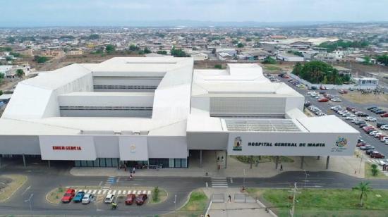 Vista aérea del hospital general de Manta, perteneciente al IESS, que fue inaugurado en enero de 2018.