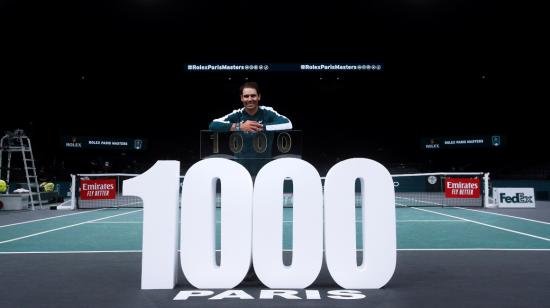 Rafael Nadal celebra su triunfo número 1.000, este miércoles 4 de noviembre, en el Masters de París.