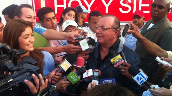 El empresario Álvaro Noboa, en campaña en 2012.