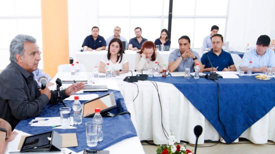 El 14 de julio de 2017, en Coca, el presidente Lenín Moreno lideró una reunión de gabinete, junto con sus consejeros presidenciales.