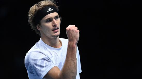 Alexander Zverev celebra un punto en el partido ante Diego Schwartzman, por las finales ATP, el 18 de noviembre de 2020.