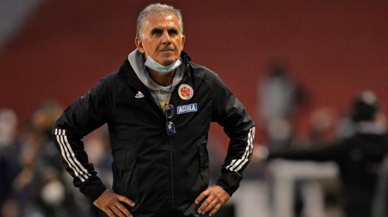 Carlos Queiroz durante el partido entre Ecuador y Colombia, por Eliminatorias, el martes 17 de noviembre de 1010, en Quito.