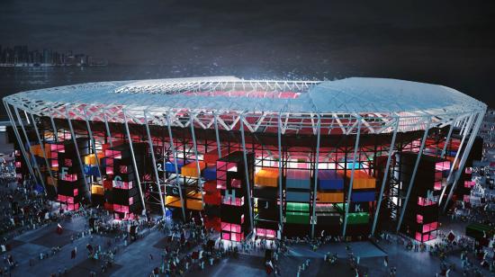 Imagen del estadio Ras Abu Aboud en Catar, para el Mundial de 2022.