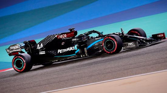 El piloto británico en las clasificaciones del Gran Premio de Bahrein, el sábado 28 de noviembre de 2020.