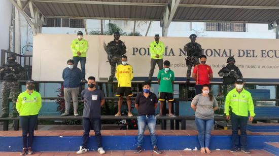 La Policía presentó a los detenidos involucrados en el secuestro de Heriberto Glas, el 28 de noviembre de 2020. 